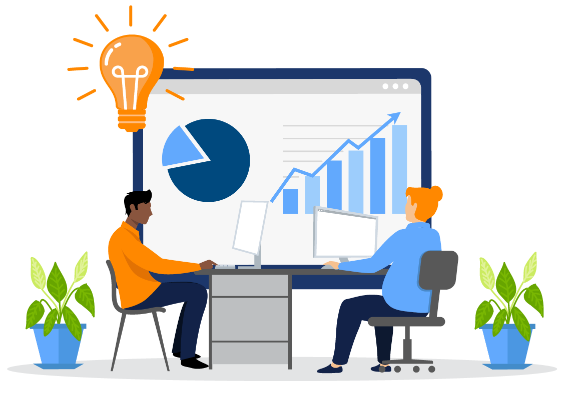 Business owners using software to complete their payroll