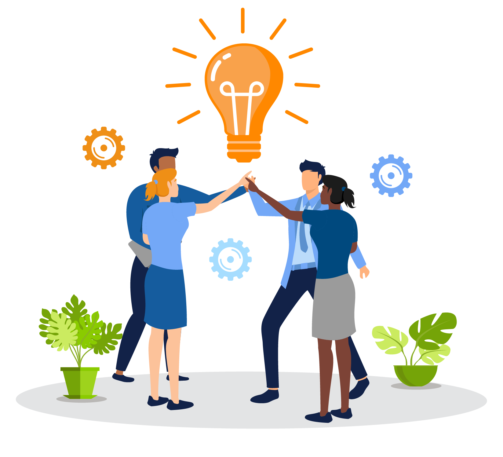 Team celebrating together